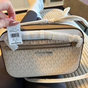 Michael Kors Beige Monogram Crossbody Bag